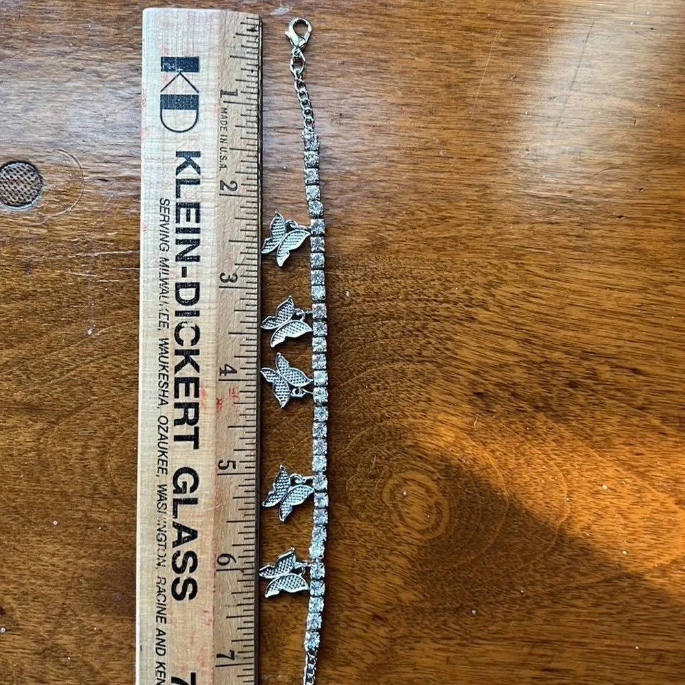 Bundle Sale 3 for $15 | Rhinestone Covered | 7” - 11” Butterfly Tennis Bracelet